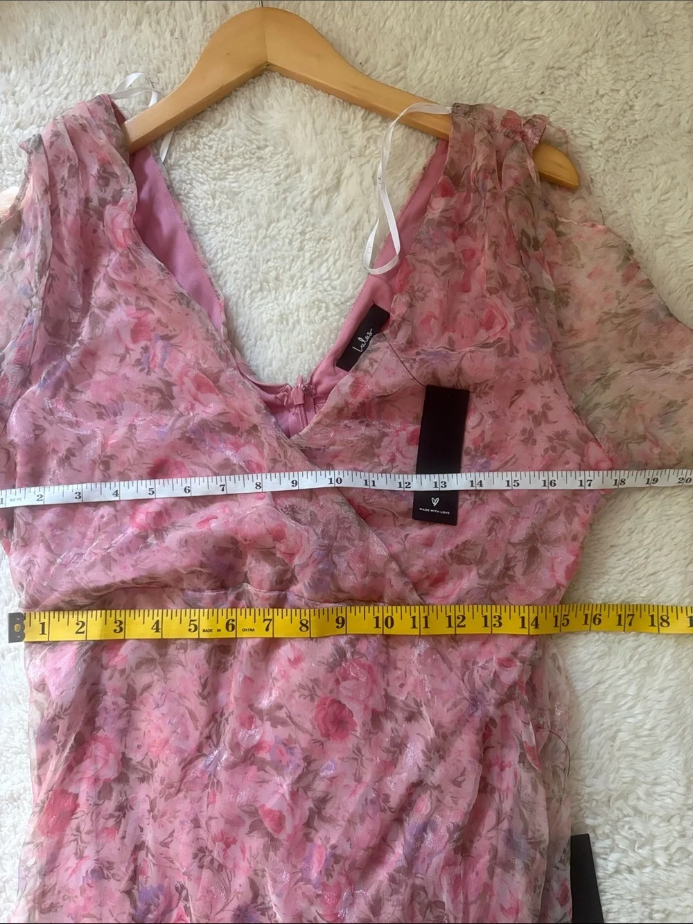 Lulus Dreamiest Desires Pink Floral Flutter Sleeve Maxi Dress Size XL Whimsical